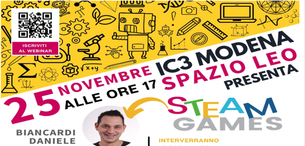 #25 novembre ore 17:00_IC3 Modena presenta STEAMGAMES_Evento online in streaming