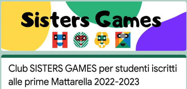 Circ.251_Club extrascolastico “SISTERS GAMES” per alunni iscritti classi prime Mattarella 2022-2023