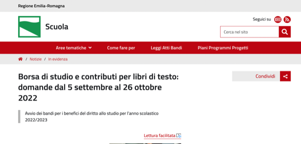 Borse Di Studio Emilia Romagna Scuole Superiori #Regione Emilia Romagna: Borse di studio e contributi per i libri di
