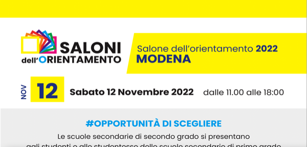#Sabato 12 Novembre 2022 11:00-18:00_Salone dell'Orientamento 22 Modena
