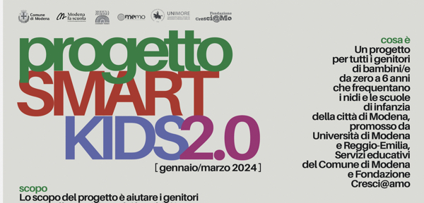 #Genitori bimbi 0-6 anni: Progetto Smartkids 2.0_ Unimore, Comune di Modena e Fondazione Cresci@mo